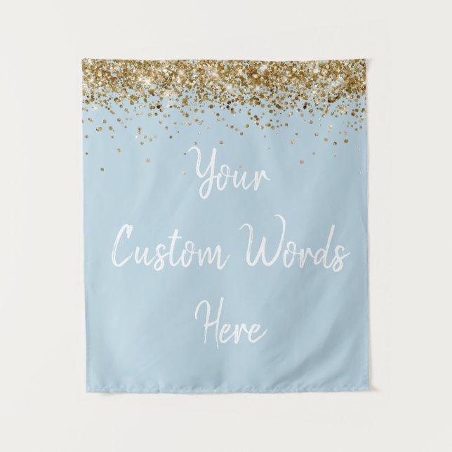 Custom Backdrop Birthday Party Photo Booth Blue Tapestry (Front)