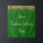 Custom Backdrop Birthday Party Photo Booth Emerald Tapestry<br><div class="desc">custom backdrop for photo booth,  hen weekend wedding photobooth sparkly,  sweet 16 quinceanera 40th 50th,  sparkle birthday party personalised 30th,  fifteen 15th sweet sixteen 16th,  twenty-fifth 25th twenty first prop,  emerald green gold baby shower,  daughter girl wife twinkle glitter,  granddaughter  boy 5th fifth,  anniversary bridal 20th 10th 80th</div>