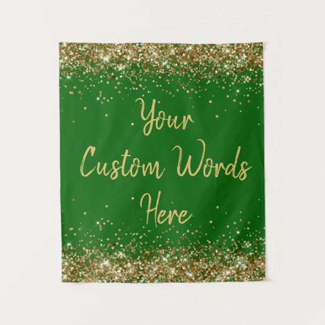 Custom Backdrop Birthday Party Photo Booth Emerald Tapestry (Front)