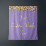 Custom Backdrop Birthday Party Photo Booth Lilac Tapestry<br><div class="desc">custom backdrop for photo booth,  hen weekend wedding photobooth sparkly,  sweet 16 quinceanera 40th 50th,  sparkle birthday party personalised 30th,  fifteen 15th sweet sixteen 16th,  twenty-fifth 25th twenty first prop,  lilac purple gold baby shower,  daughter girl wife twinkle glitter,  granddaughter son boy 5th fifth,  anniversary bridal 20th 10th 80th</div>