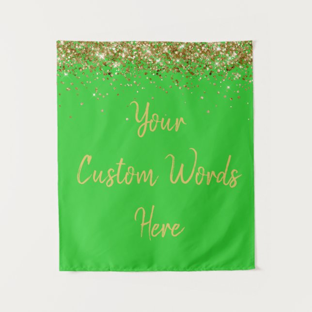 Custom Backdrop Birthday Party Photo Booth Lime Tapestry (Front)