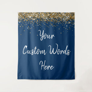 Custom Backdrop Birthday Party Photo Booth Navy Tapestry