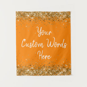 Custom Backdrop Birthday Party Photo Booth Orange Tapestry