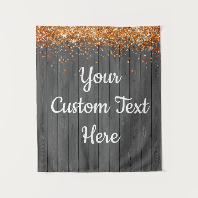 Custom Backdrop Birthday Party Photo Booth Orange Tapestry (Front)