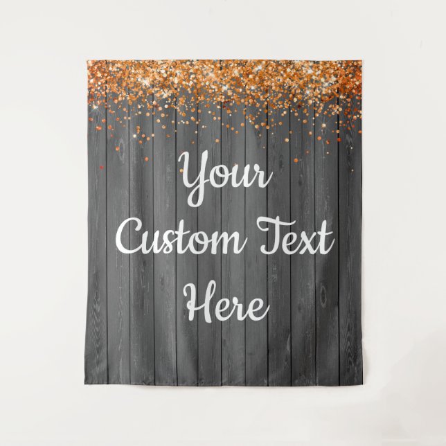 Custom Backdrop Birthday Party Photo Booth Orange Tapestry (Front)