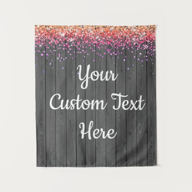Custom Backdrop Birthday Party Photo Booth Pink Tapestry (Front)