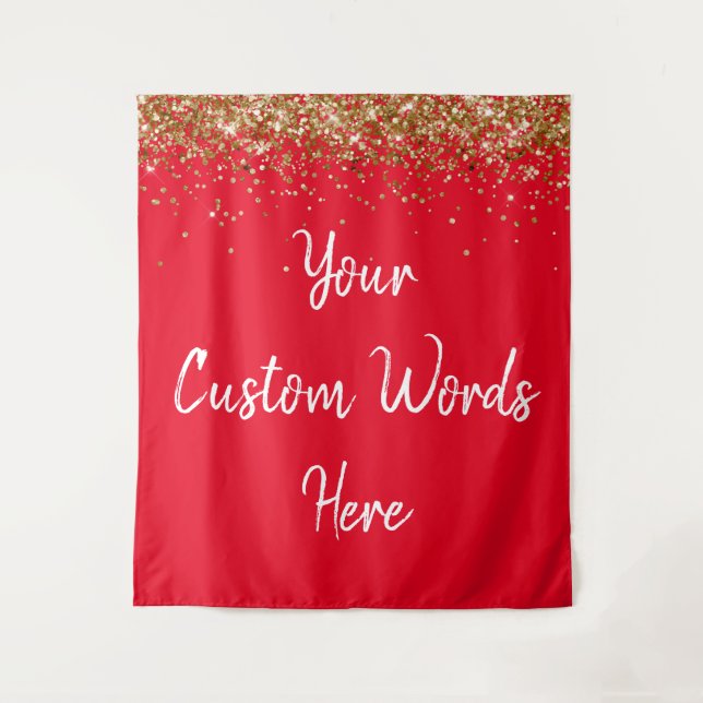 Custom Backdrop Birthday Party Photo Booth Red Tapestry (Front)