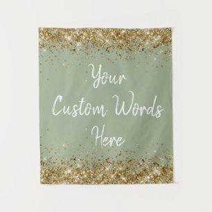 Custom Backdrop Birthday Party Photo Booth Sage Tapestry