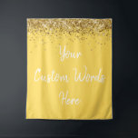 Custom Backdrop Birthday Party Photo Booth Yellow Tapestry<br><div class="desc">custom backdrop for photo booth,  hen weekend wedding photobooth sparkly,  sweet 16 quinceanera 40th 50th,  sparkle birthday party personalised 30th,  fifteen 15th sweet sixteen 16th,  twenty-fifth 25th twenty first prop,  mustard yellow gold baby shower,  daughter girl wife twinkle glitter,  granddaughter son boy 5th fifth,  anniversary bridal 20th 10th 80th</div>