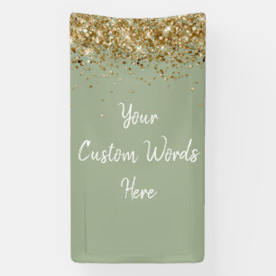 Custom Backdrop Birthday Party Photo Sage and Gold Banner