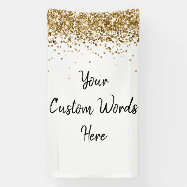 Custom Backdrop Birthday Party Photo White & Black Banner (Vertical)