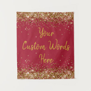 Custom Backdrop Birthday Party Photobooth Burgundy Tapestry