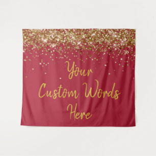 Custom Backdrop Birthday Photo Booth Burgundy Prop Tapestry