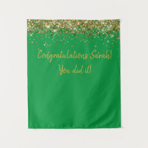 Custom Backdrop Graduation Party Photo Booth Gold Tapestry