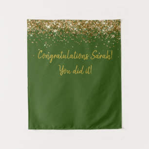Custom Backdrop Graduation Party Photo Booth Gold Tapestry