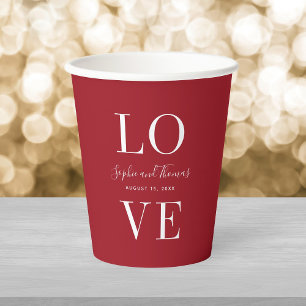 Custom Background Colour Modern Elegant Love Paper Cups