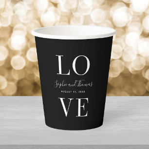 Custom Background Colour Modern Elegant Love Paper Cups