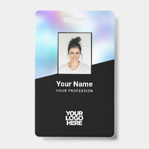 Custom Background image Corporate Logo Name ID Badge