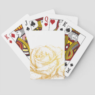 Custom Background Vintage Roses Floral Faux Gold Playing Cards
