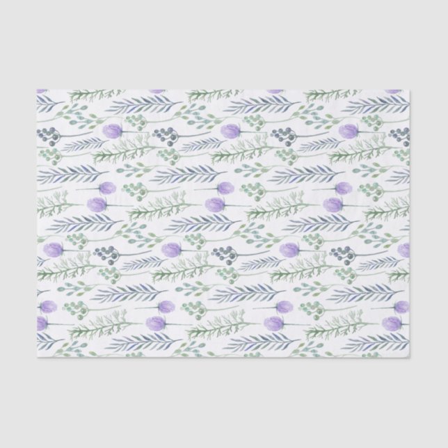 Custom Background Watercolor Herbs Tissue Paper (Front)
