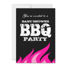 Custom backyard baby shower BBQ party invitations