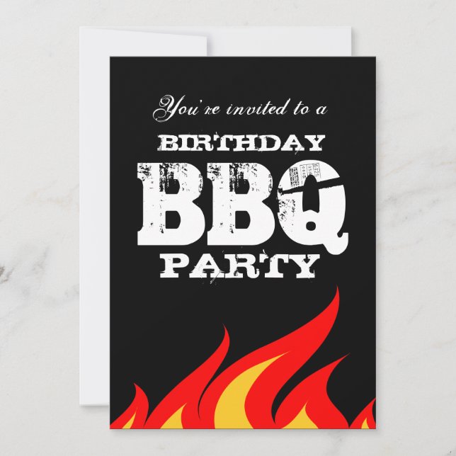 Custom backyard BBQ Birthday party invitations (Front)