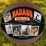 Custom Badass Dad Club Retro Cool Photo Collage<br><div class="desc">Join the Badass Dad Club with this cool basketball! Trendy photo collage design for a fun Father's Day gift. Cheers to awesome dads!</div>