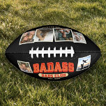Custom Badass Dad Club Retro Cool Photo Collage Football<br><div class="desc">Join the Badass Dad Club with this cool football! Trendy photo collage design for a fun Father's Day gift. Cheers to awesome dads!</div>
