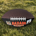 Custom Badass Dad Club Retro Cool Photo Collage Football<br><div class="desc">Join the Badass Dad Club with this cool football! Trendy photo collage design for a fun Father's Day gift. Cheers to awesome dads!</div>