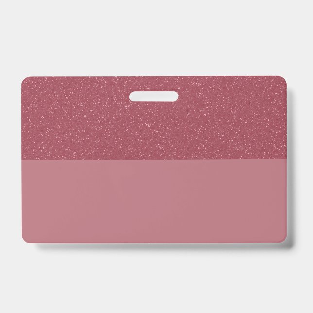 Custom Badge – Rose Gold Glitter Top ID Badge (Front)