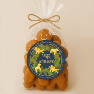 Custom Baked With Love Christmas Cookie Business  Classic Round Sticker