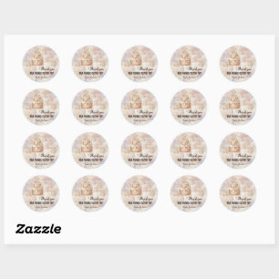 Custom "Baked with Love" Pink nature Cake Sticker
