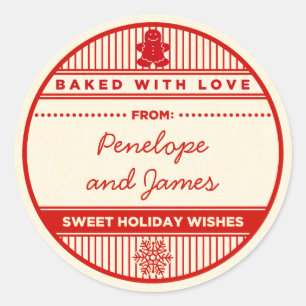 Custom Baked With Love Stickers