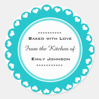 Custom Baked With Love Stickers Gift Tag Labels