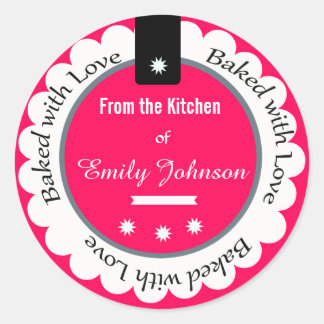 Custom Baked With Love Stickers Gift Tag Labels