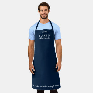 Custom Baker Extraordinaire Navy Large Apron
