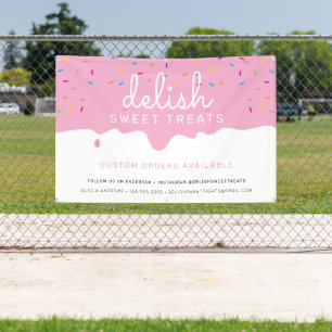 CUSTOM Baker Frosting Drip colourful sprinkles Ban Banner
