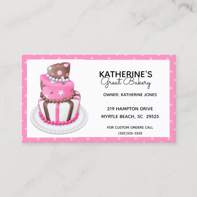 Custom Bakery Business Cards (Front)