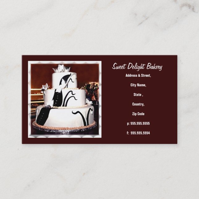Custom Bakery / Wedding Cakes  Business Card (Front)