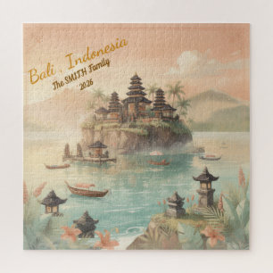 Custom Bali Indonesia Family Travel Keepsake Jigsaw Puzzle