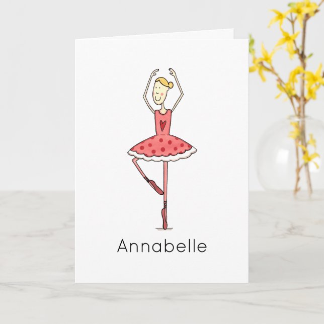 Custom Ballerina Birthday  Card (Yellow Flower)