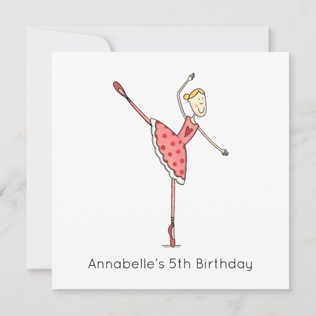 Custom Ballerina Birthday Invitation (Front)