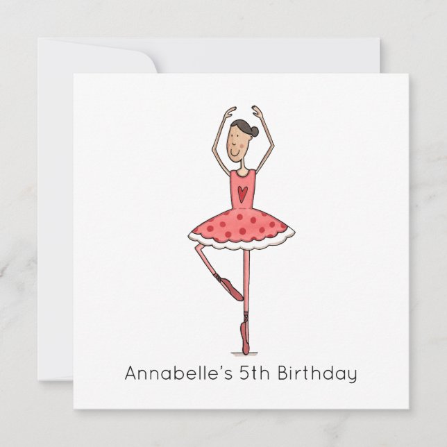 Custom Ballerina Birthday Invitation (Front)