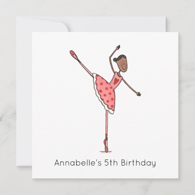 Custom Ballerina Birthday Invitation (Front)