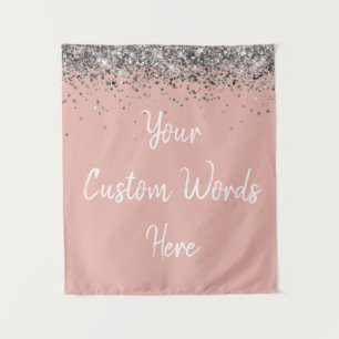 Custom Ballet Pink Silver Personalised Photo Booth Tapestry