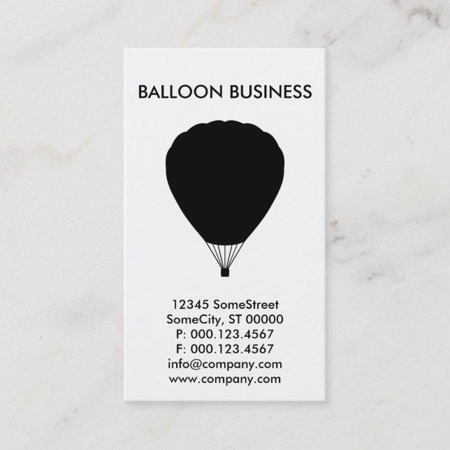 custom ballooning business business card (Front)