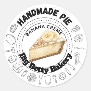 Custom Banana Cream Pie Labels   Personalised Bake