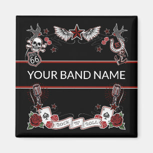 Custom Band Merch Rockabilly Rock & Roll Music Magnet