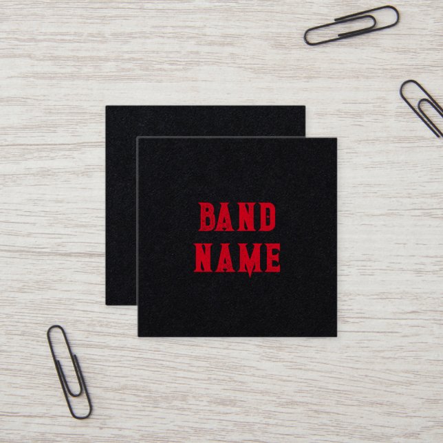 Custom Band Merch Square Business Card (Front/Back In Situ)
