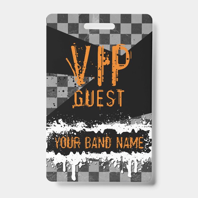 Custom Band Merch VIP Lanyard Punk Rock Backstage ID Badge (Front)